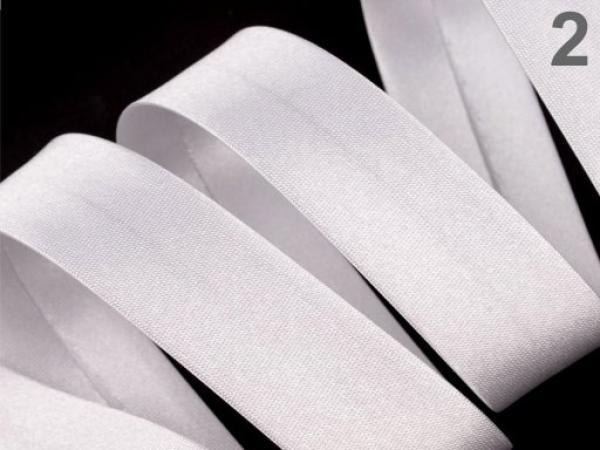 Satinband 20 mm gefalzt - Weiß